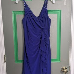 Scarlett Nite Blue Asymmetrical Ruched Sundress